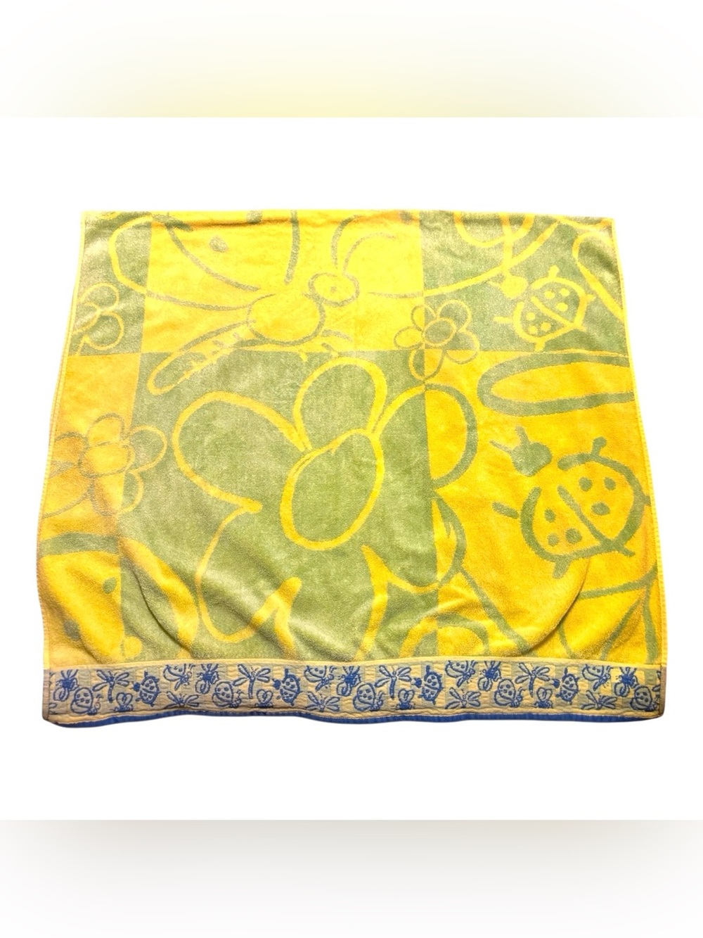 Cecil Saydah Company 90s Oversized Floral Bug Oversized Terrycloth Beach Towel